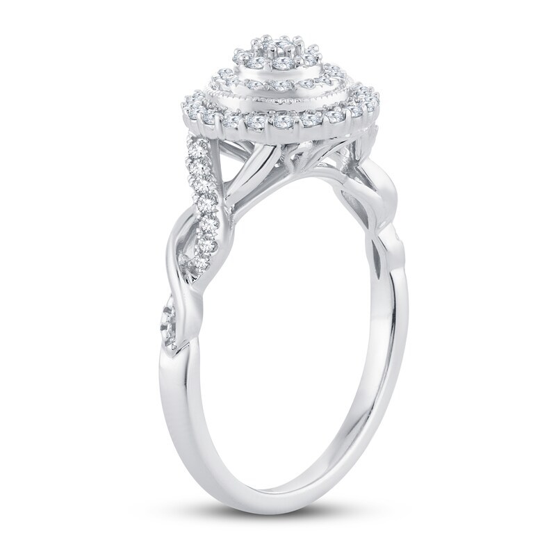 Diamond Engagement Ring 3/8 ct tw Round-cut 14K White Gold