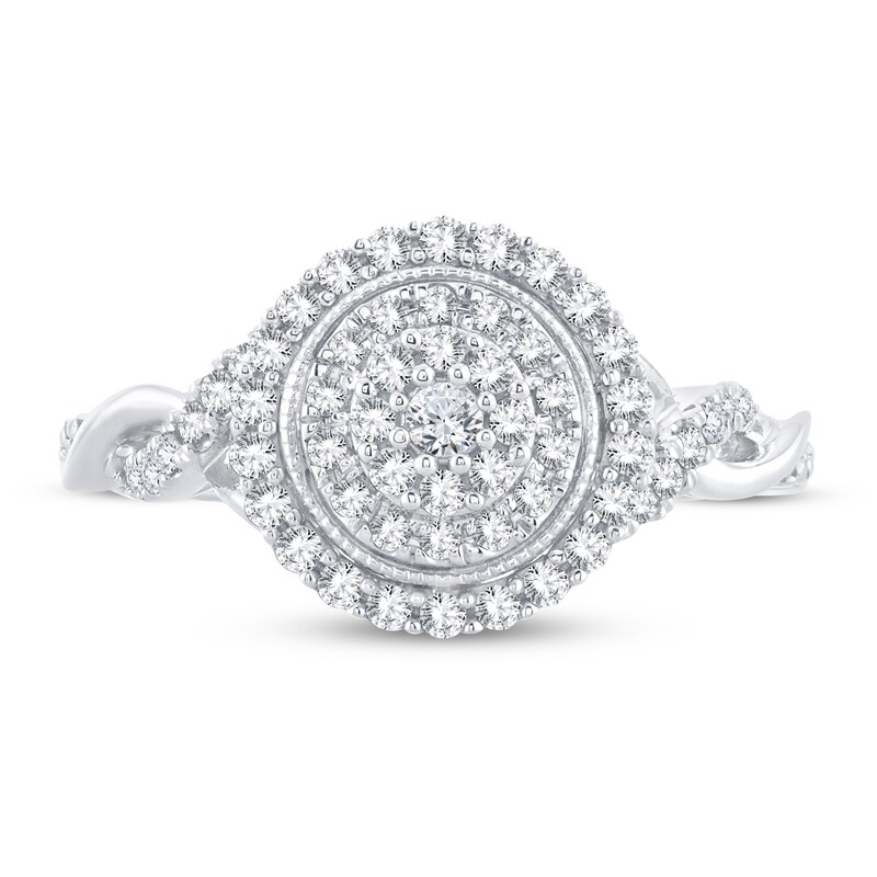 Diamond Engagement Ring 3/8 ct tw Round-cut 14K White Gold