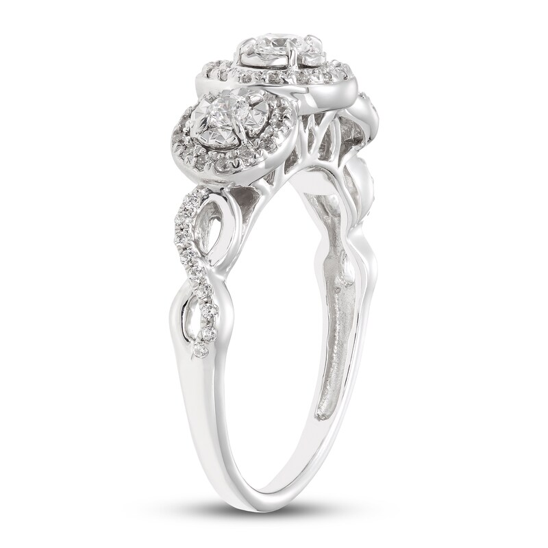 Diamond Engagement Ring 1/2 ct tw Round-cut 10K White Gold
