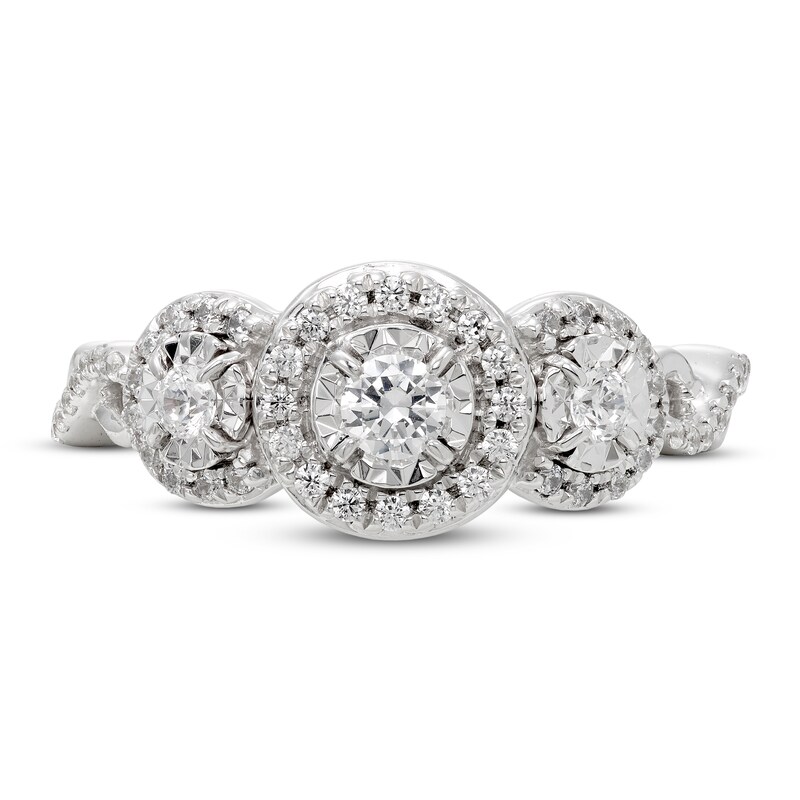 Diamond Engagement Ring 1/2 ct tw Round-cut 10K White Gold