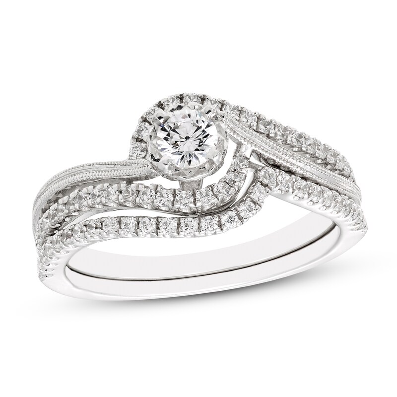 Diamond Bridal Set 1/2 ct tw Round-cut 10K White Gold
