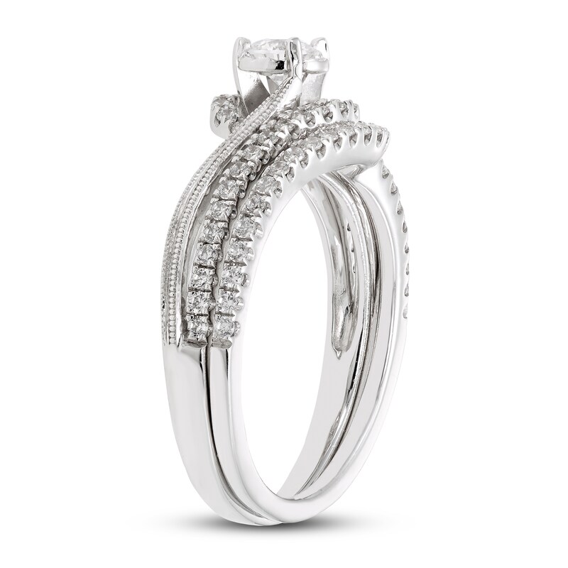 Diamond Bridal Set 1/2 ct tw Round-cut 10K White Gold