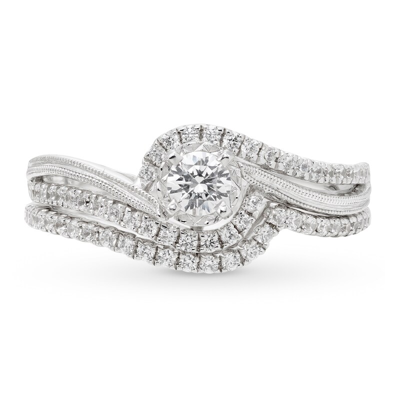 Diamond Bridal Set 1/2 ct tw Round-cut 10K White Gold