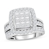 Diamond Bridal Set 2-7/8 ct tw Princess & Round 10K White Gold