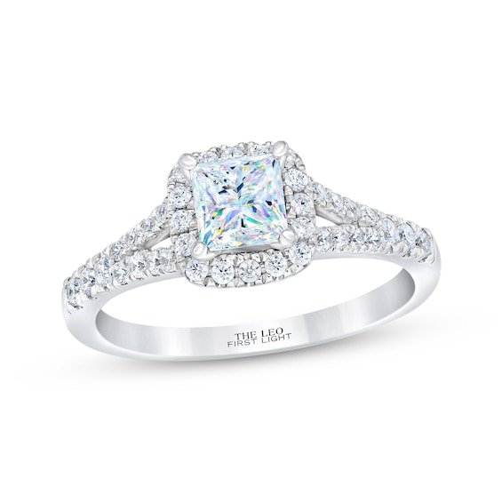 THE LEO First Light Diamond Princess-Cut Engagement Ring / ct tw 14K Gold
