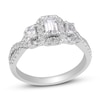 Three-Stone Diamond Engagement Ring 1 ct tw Emerald/Round 14K White Gold