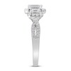 Three-Stone Diamond Engagement Ring 1 ct tw Emerald/Round 14K White Gold
