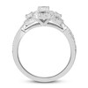 Three-Stone Diamond Engagement Ring 1 ct tw Emerald/Round 14K White Gold