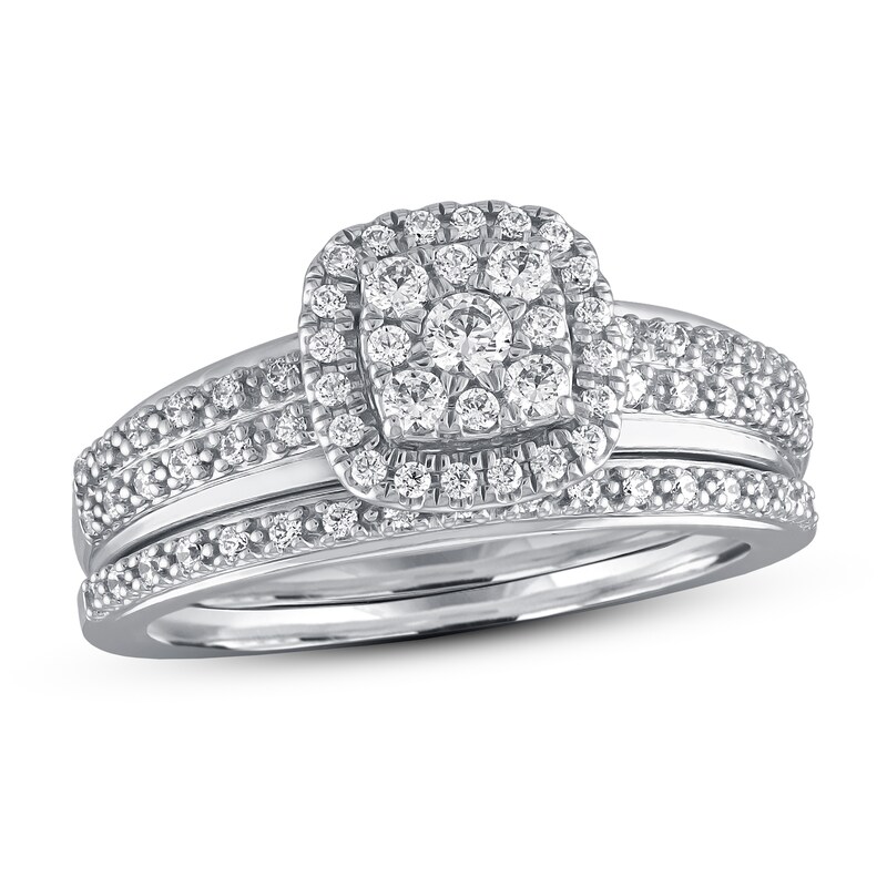 Diamond Bridal Set 1/2 ct tw Round-cut 10K White Gold