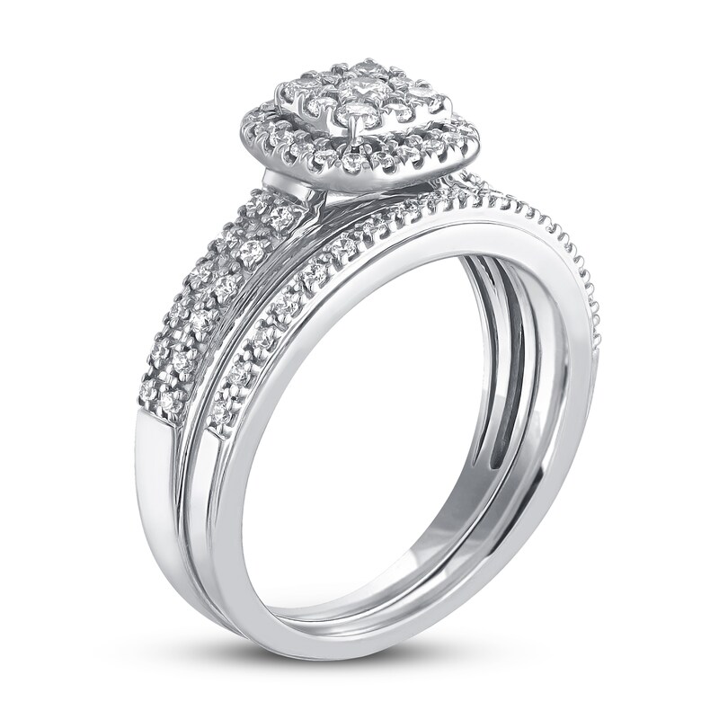 Diamond Bridal Set 1/2 ct tw Round-cut 10K White Gold