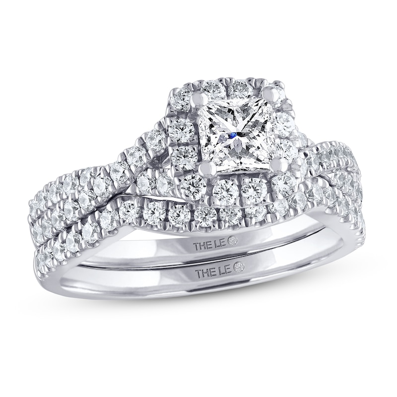 THE LEO Diamond Bridal Set 1 ct tw Princess & Round 14K White Gold