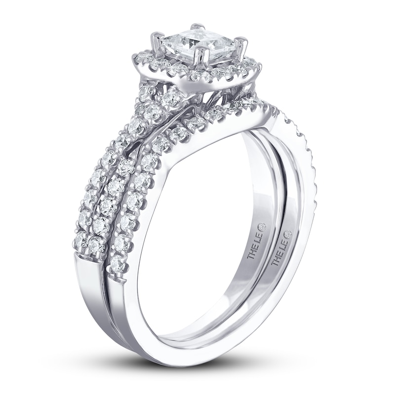 THE LEO Diamond Bridal Set 1 ct tw Princess & Round 14K White Gold