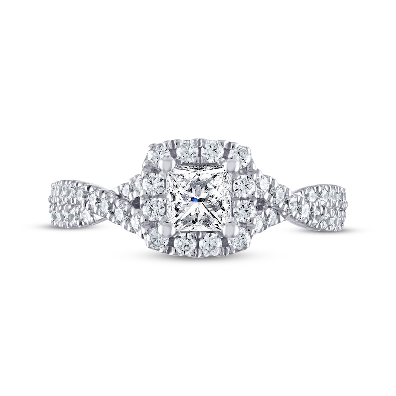 THE LEO Diamond Engagement Ring 7/8 ct tw Princess & Round-cut 14K White Gold