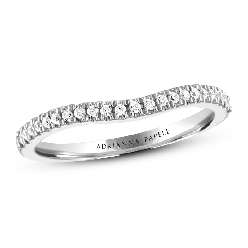 Adrianna Papell Diamond Wedding Band 1/8 ct tw Round-cut 14K White Gold