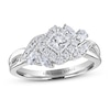 Adrianna Papell Diamond Engagement Ring 7/8 ct tw Princess, Pear, Marquise & Round 14K White Gold