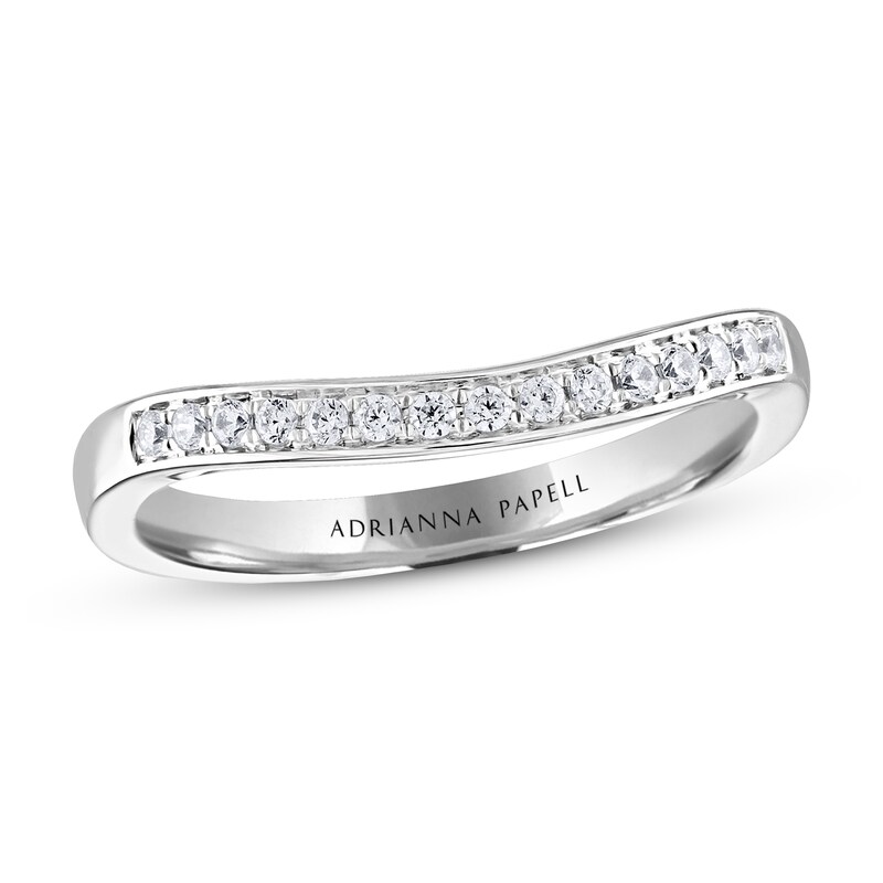 Adrianna Papell Diamond Wedding Band 1/8 ct tw Round-cut 14K White Gold