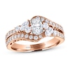 Adrianna Papell Diamond Engagement Ring 1-1/8 ct tw Oval, Round & Marquise 14K Rose Gold