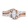 Adrianna Papell Diamond Engagement Ring 1-1/8 ct tw Oval, Round & Marquise 14K Rose Gold