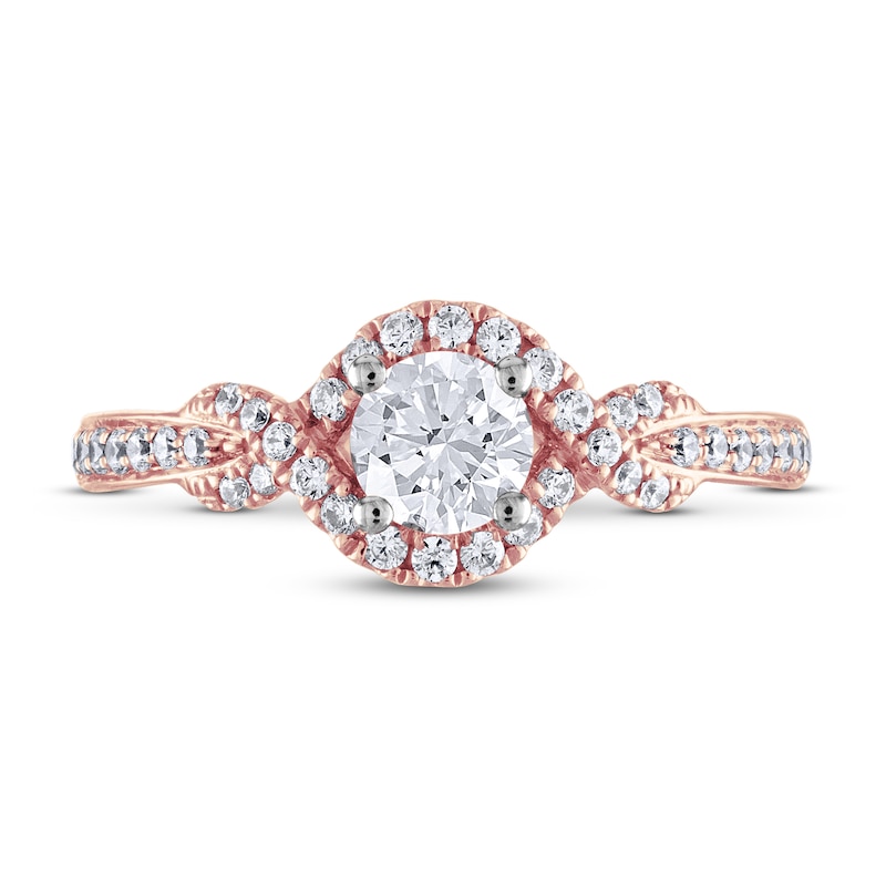 Adrianna Papell Diamond Engagement Ring 5/8 ct tw Round-cut 14K Rose Gold