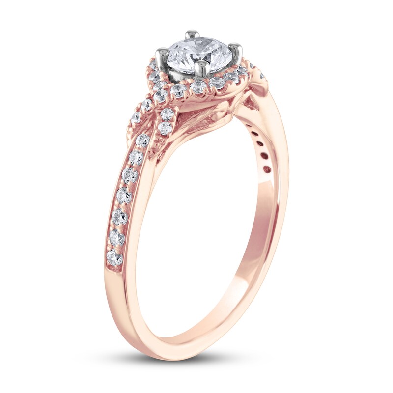 Adrianna Papell Diamond Engagement Ring 5/8 ct tw Round-cut 14K Rose Gold