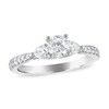 Thumbnail Image 0 of Three Stone Diamond Engagement Ring 1 ct tw Round/Pear 14K White Gold