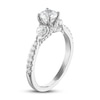 Three Stone Diamond Engagement Ring 1 ct tw Round/Pear 14K White Gold