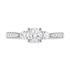 Three Stone Diamond Engagement Ring 1 ct tw Round/Pear 14K White Gold