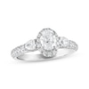 Three Stone Diamond Engagement Ring 1 ct tw Oval/Pear/Round 14K White Gold