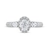 Three Stone Diamond Engagement Ring 1 ct tw Oval/Pear/Round 14K White Gold