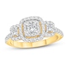 Thumbnail Image 0 of Three-Stone Diamond Engagement Ring 7/8 ct tw Princess & Round 14K Yellow Gold