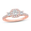 Thumbnail Image 1 of Adore Three-Stone Diamond Engagement Ring 1-1/8 ct tw Princess & Round 14K Rose Gold
