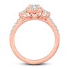 Thumbnail Image 2 of Adore Three-Stone Diamond Engagement Ring 1-1/8 ct tw Princess & Round 14K Rose Gold