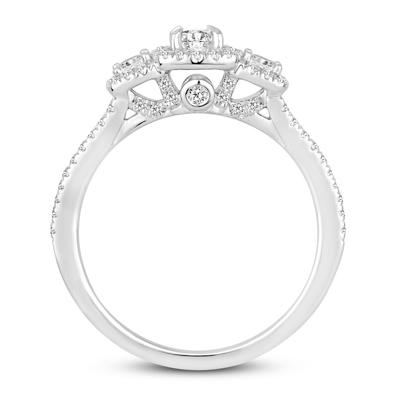 Main Image 2 of Adore Three-Stone Diamond Engagement Ring 3/4 ct tw Round-cut 14K White Gold