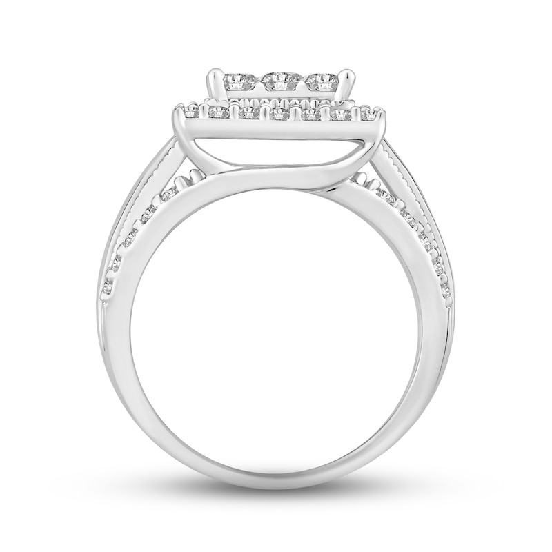 Diamond Engagement Ring 2 ct tw Princess-cut 10K White Gold