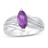 Thumbnail Image 0 of Amethyst & Diamond Engagement Ring 1/8 ct tw 10K White Gold