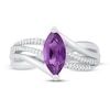 Thumbnail Image 1 of Amethyst & Diamond Engagement Ring 1/8 ct tw 10K White Gold