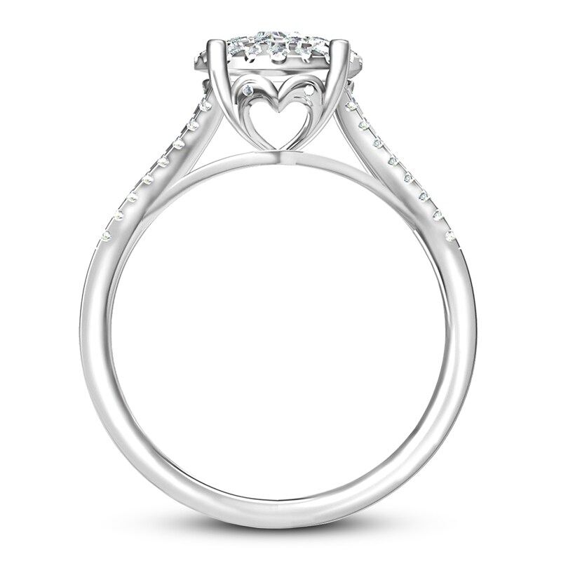 Multi-Stone Diamond Engagement Ring 7/8 ct tw Round-cut 14K White Gold