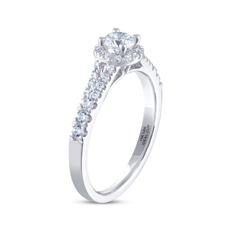 THE LEO Ideal Cut Diamond Engagement Ring 5/8 ct tw 14K White Gold