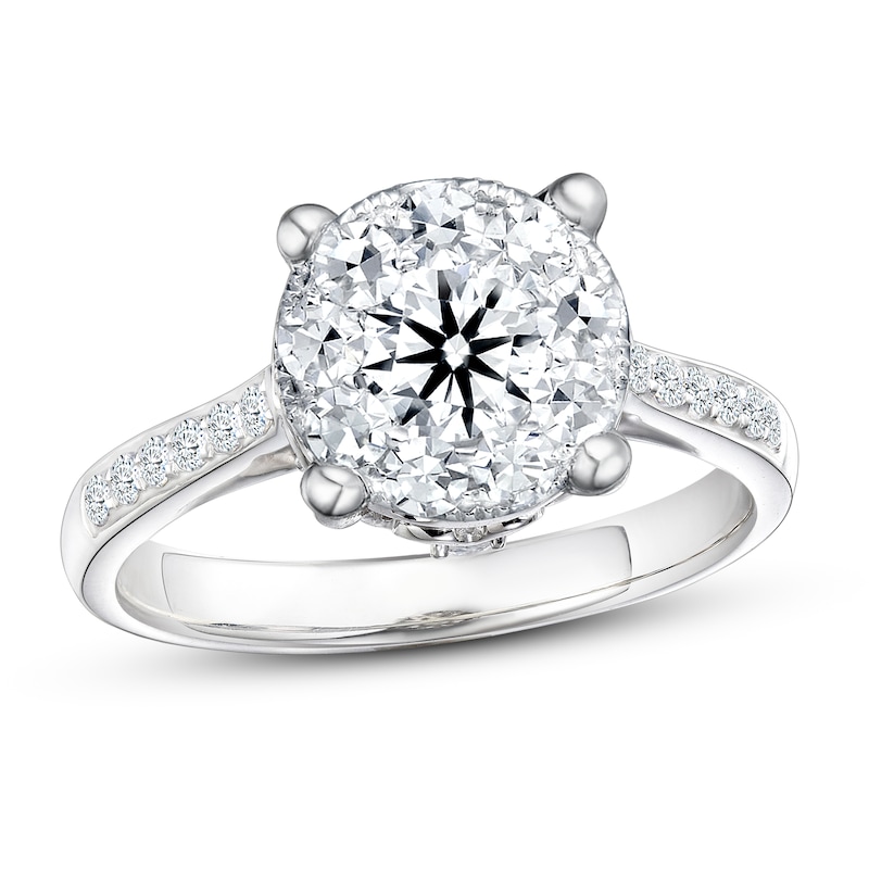 Multi-Stone Diamond Engagement Ring 1 ct tw Round-cut 14K White Gold