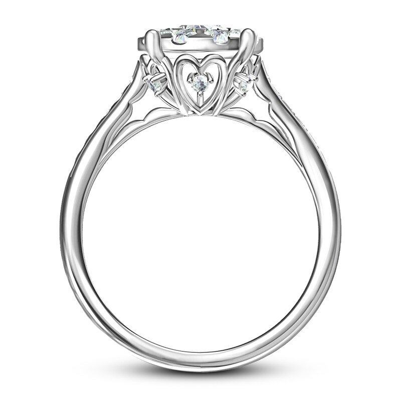 Multi-Stone Diamond Engagement Ring 1 ct tw Round-cut 14K White Gold