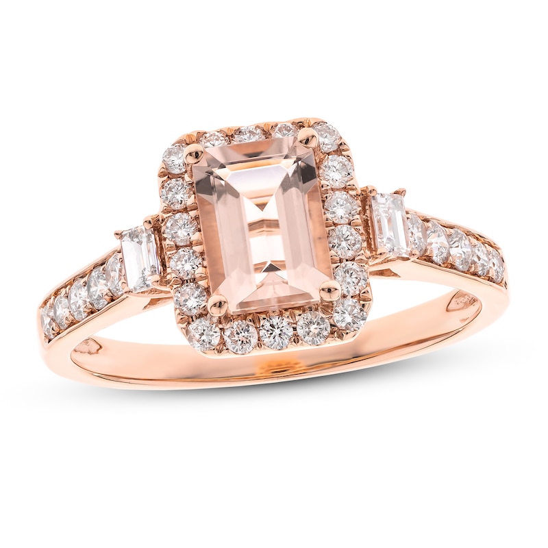 14K Rose Gold Diamond Ring with Genuine Diamond