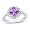 Thumbnail Image 0 of Amethyst & Diamond Engagement Ring 1/6 ct tw 10K White Gold