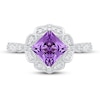 Thumbnail Image 1 of Amethyst & Diamond Engagement Ring 1/6 ct tw 10K White Gold
