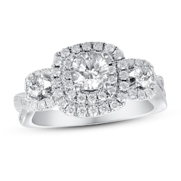 Adore Three-Stone Diamond Engagement Ring 1-5/8 ct tw 14K White Gold