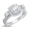 Thumbnail Image 2 of Three-Stone Diamond Engagement Ring 1-5/8 ct tw 14K White Gold