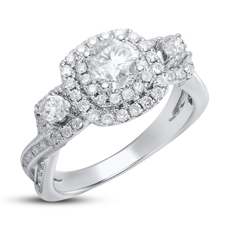 Main Image 2 of Three-Stone Diamond Engagement Ring 1-5/8 ct tw 14K White Gold