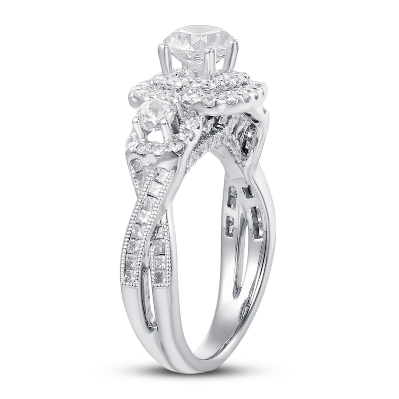 Main Image 3 of Three-Stone Diamond Engagement Ring 1-5/8 ct tw 14K White Gold