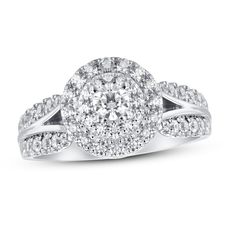 Main Image 1 of Adore Diamond Engagement Ring 1-1/4 ct tw Round-cut 14K White Gold