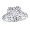 Thumbnail Image 0 of Diamond Engagement Ring 1-3/4 ct tw Emerald & Round 14K White Gold