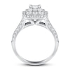 Thumbnail Image 3 of Diamond Engagement Ring 1-3/4 ct tw Emerald & Round 14K White Gold